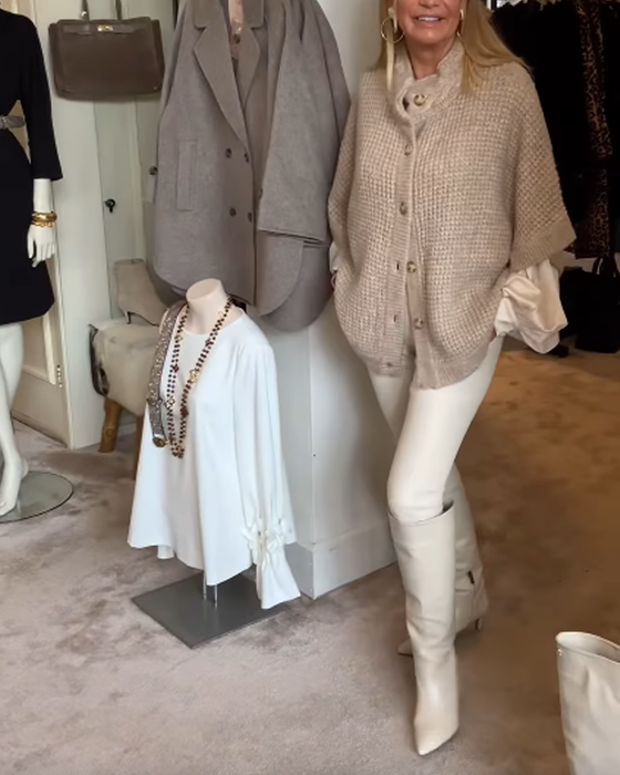 Mantel Waffelmuster lässiger Cardigan