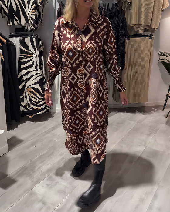 Kleid mit Hemd in Diamantmuster