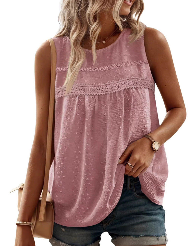 Tanktop Ärmellos Einfarbig Lässig
