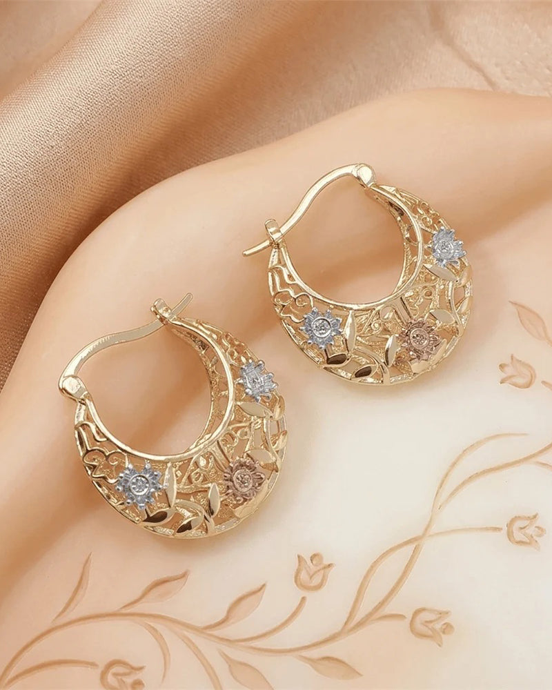Ohrringe Vintage Blumen‑Creolen