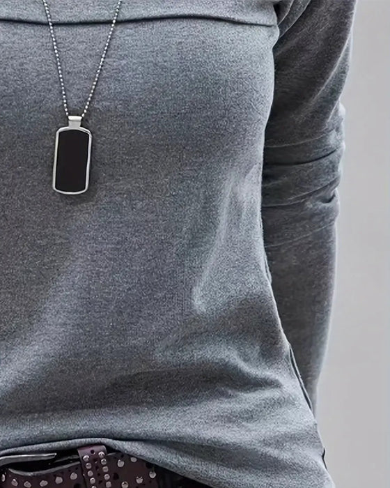Top Slim Fit plissiert langärmlig