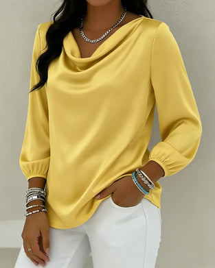 Top Einfarbig Cowl Kragen