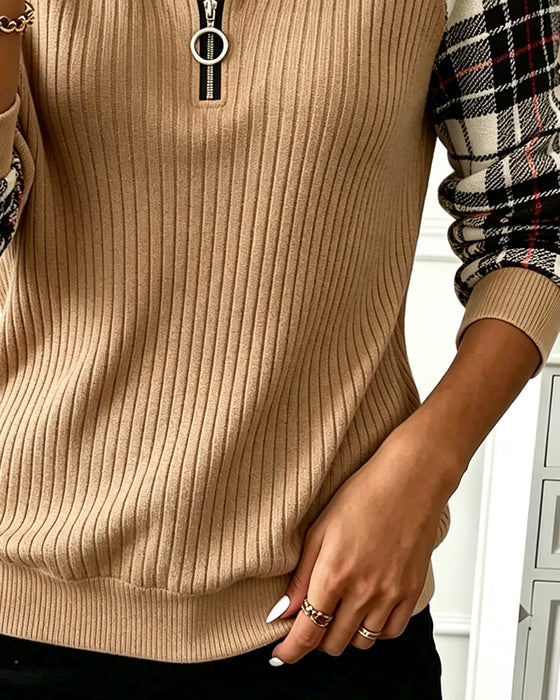 Sweatshirt Farbblock Rundhals