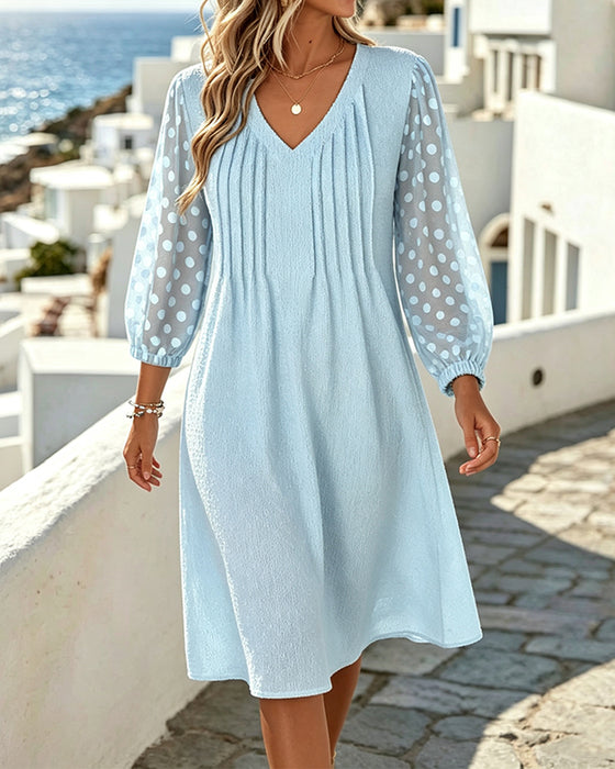 Kleid V-Ausschnitt Elegant A-Linie
