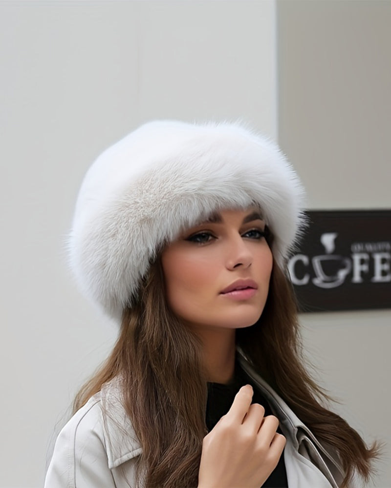 Damenmütze Im Mongolischen Stil Aus Dickem, Warmem Plüsch