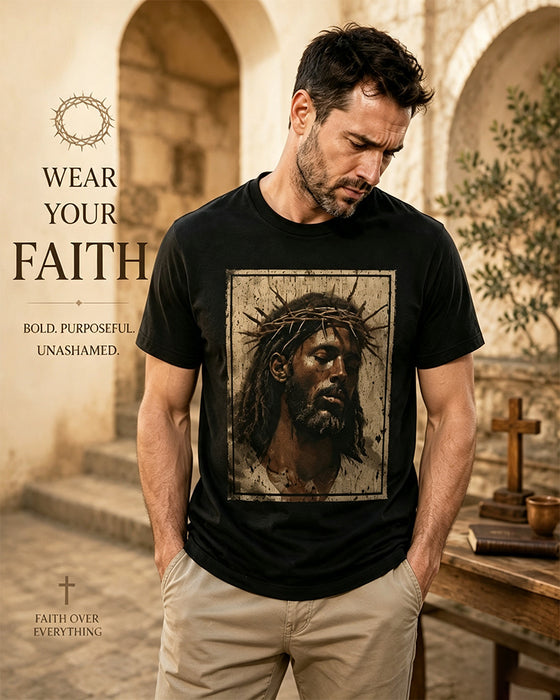 T-Shirt Herren Vintage Schwarz Druck