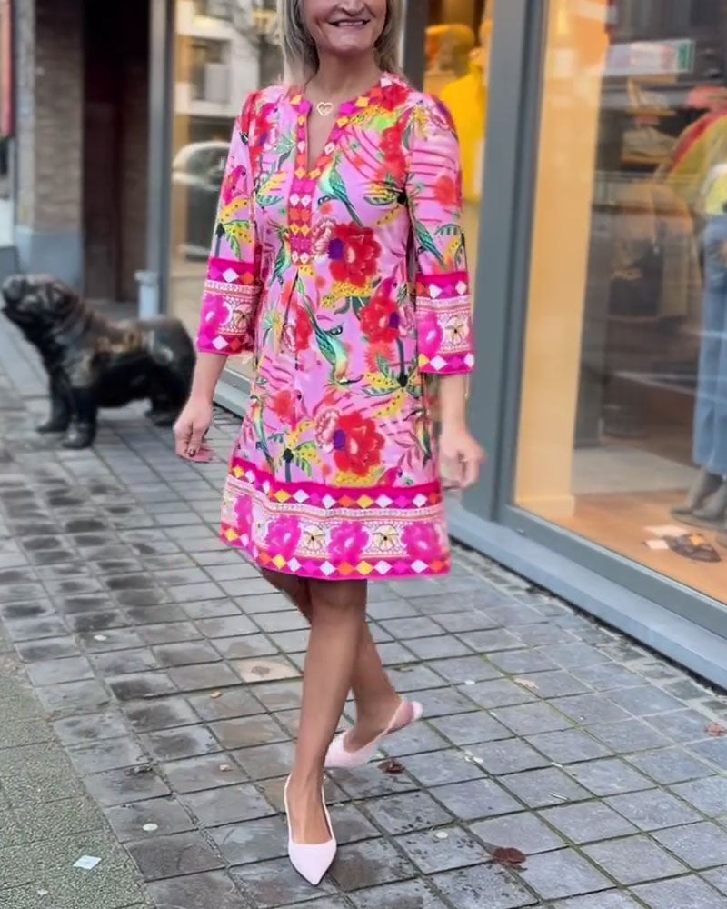 Kleid Blumendruck Gerade