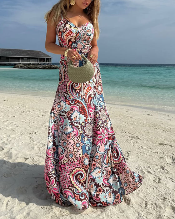 Kleid Strand Urlaub Bedruckt Umhängetasche