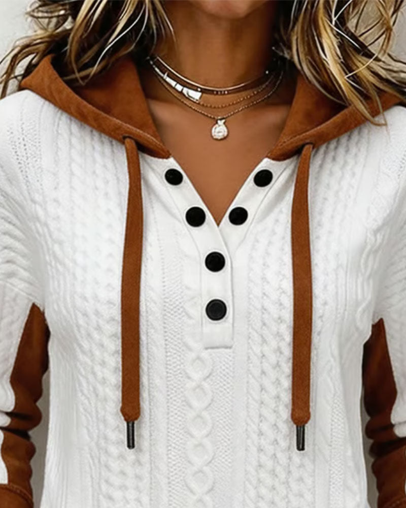 Hoodie Langarm Farbblock