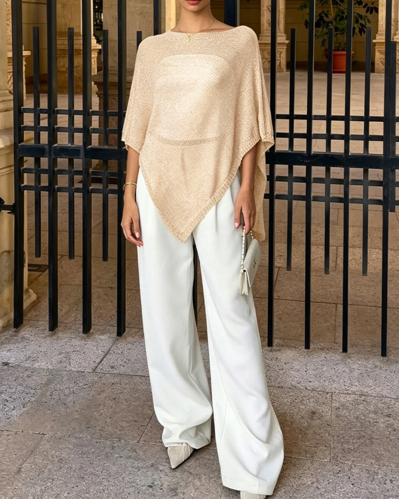 Pullover Umhang-Stil Pullover Einfarbig