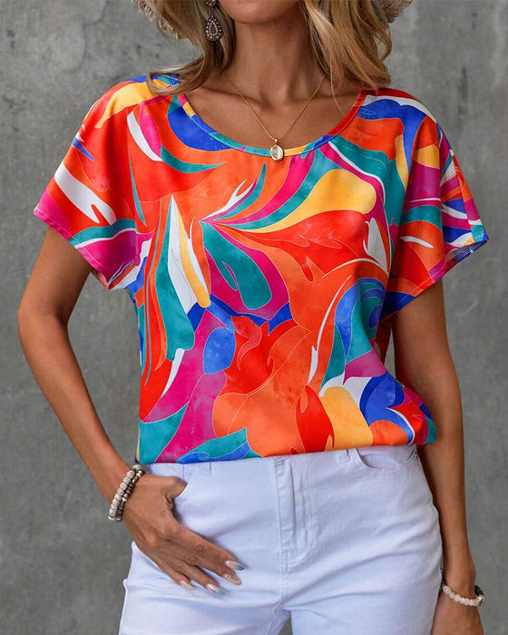 T-Shirt Rundhals Kurzarm Bedruckt