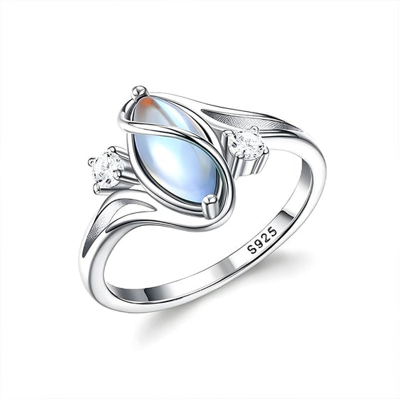 Ovaler Mondstein geometrischer Ring