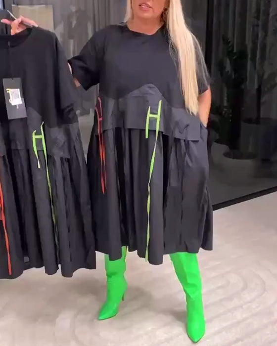 Kleid Bandnaht Falsch Zweiteilig