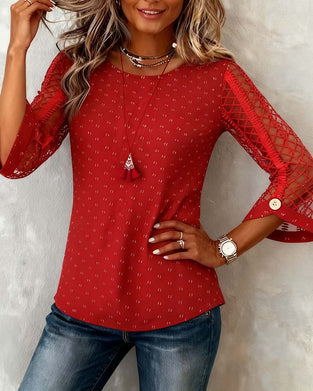 Bluse Elegant Spitze Gehäkelt