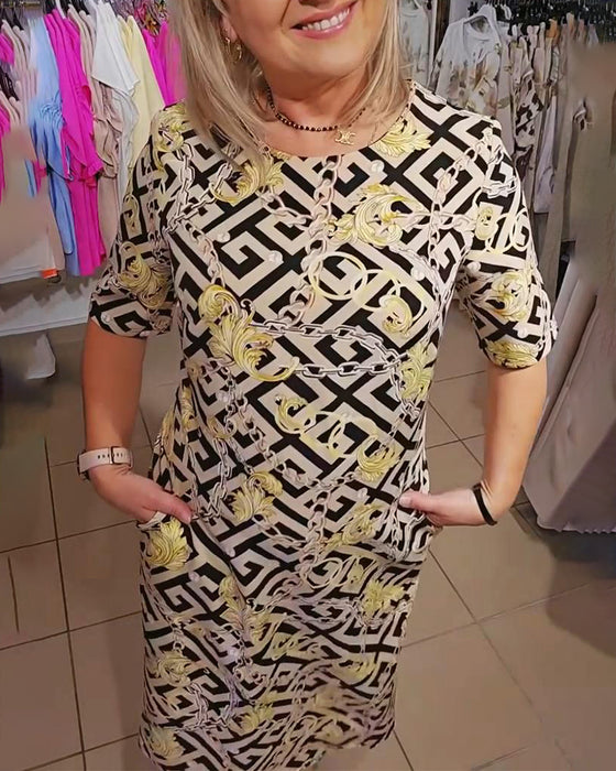 Kleid Kette Geometrisches Muster Verschiebung