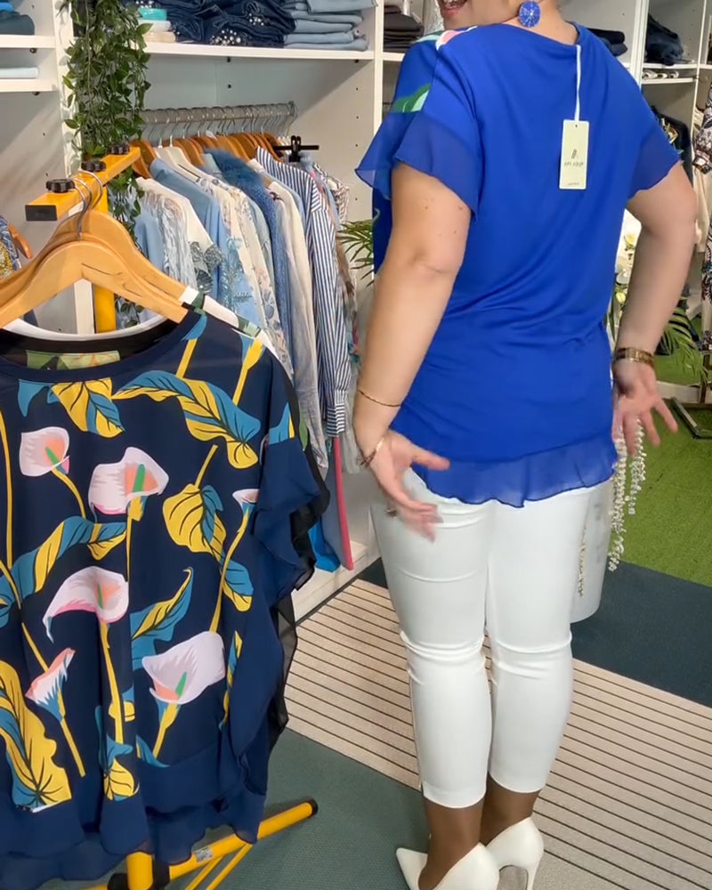 Bluse Fledermausärmel bedruckt