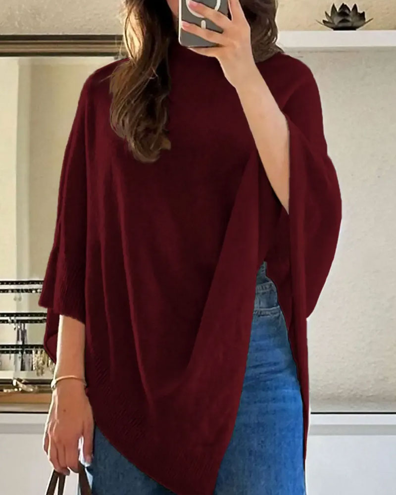 Pullover Hoher Hals Asymmetrisch