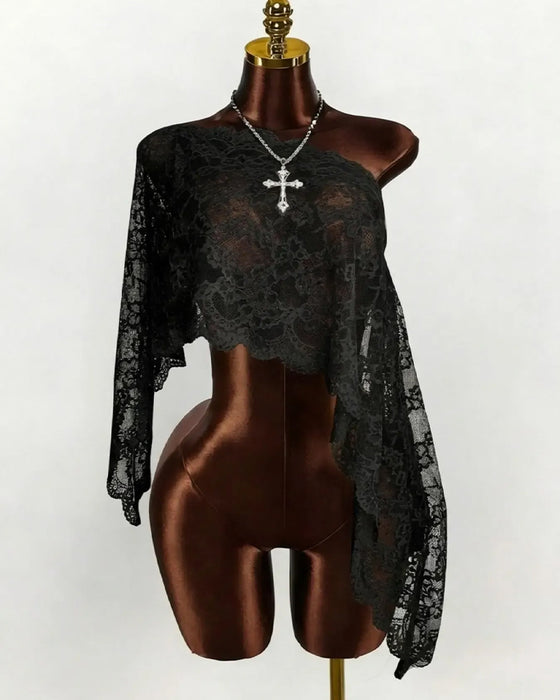 Cover-Ups Sheer Spitze Langarm