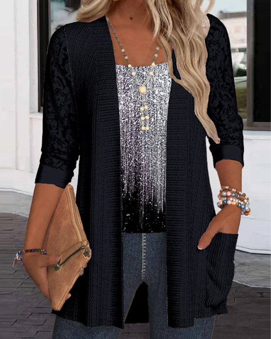 Modisches Oberteil Im Fake-Zweiteiler-Design