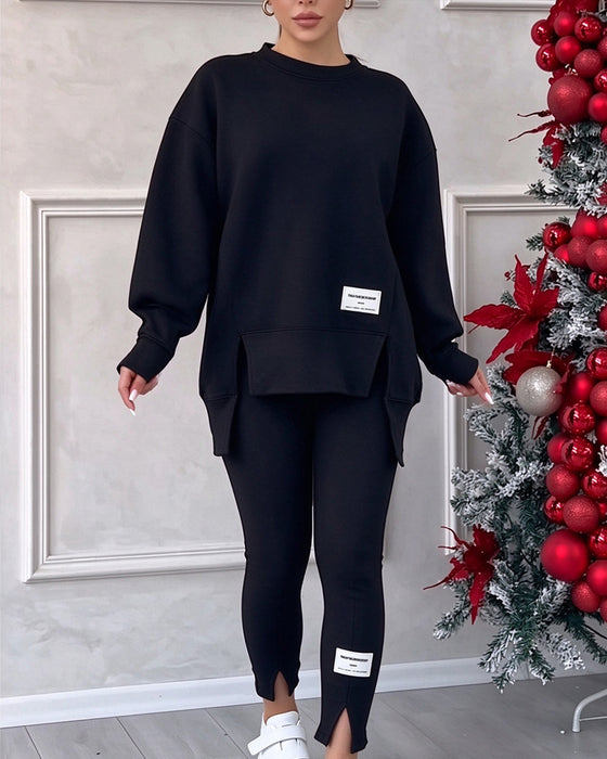 Set Bedruckt Sweatshirt Und Jogginghose