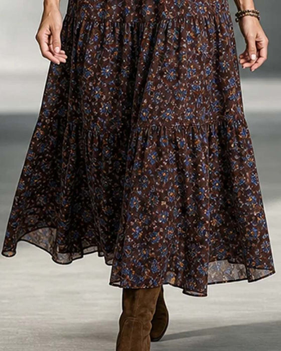 Kleid Hemdkragen Patchwork