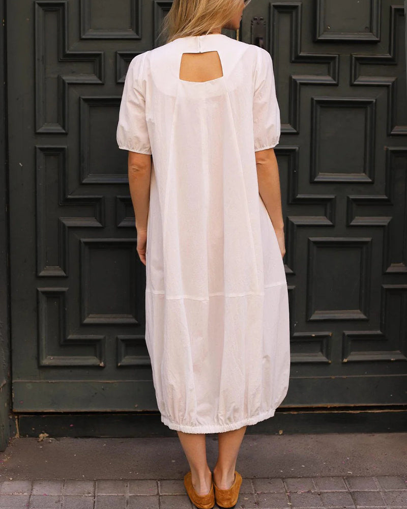 Kleid Quadratischer Ausschnitt Blubbersaum