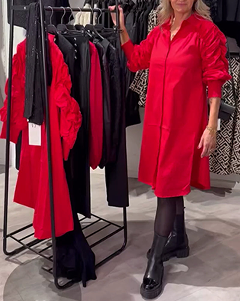 Kleid Revers Mode Hemd