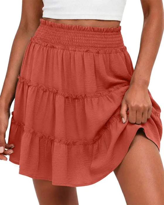 Unterteil Elastische Taille Mit Integrierten Shorts