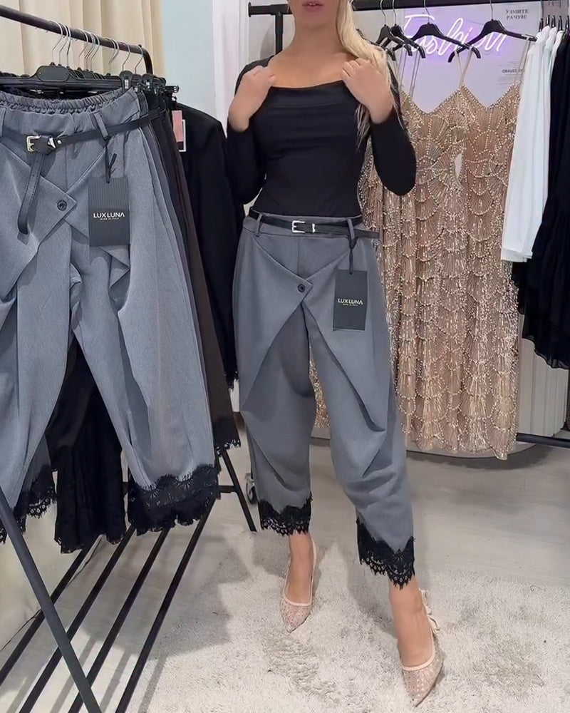 Hose Modisch Spitze Sticken Harem