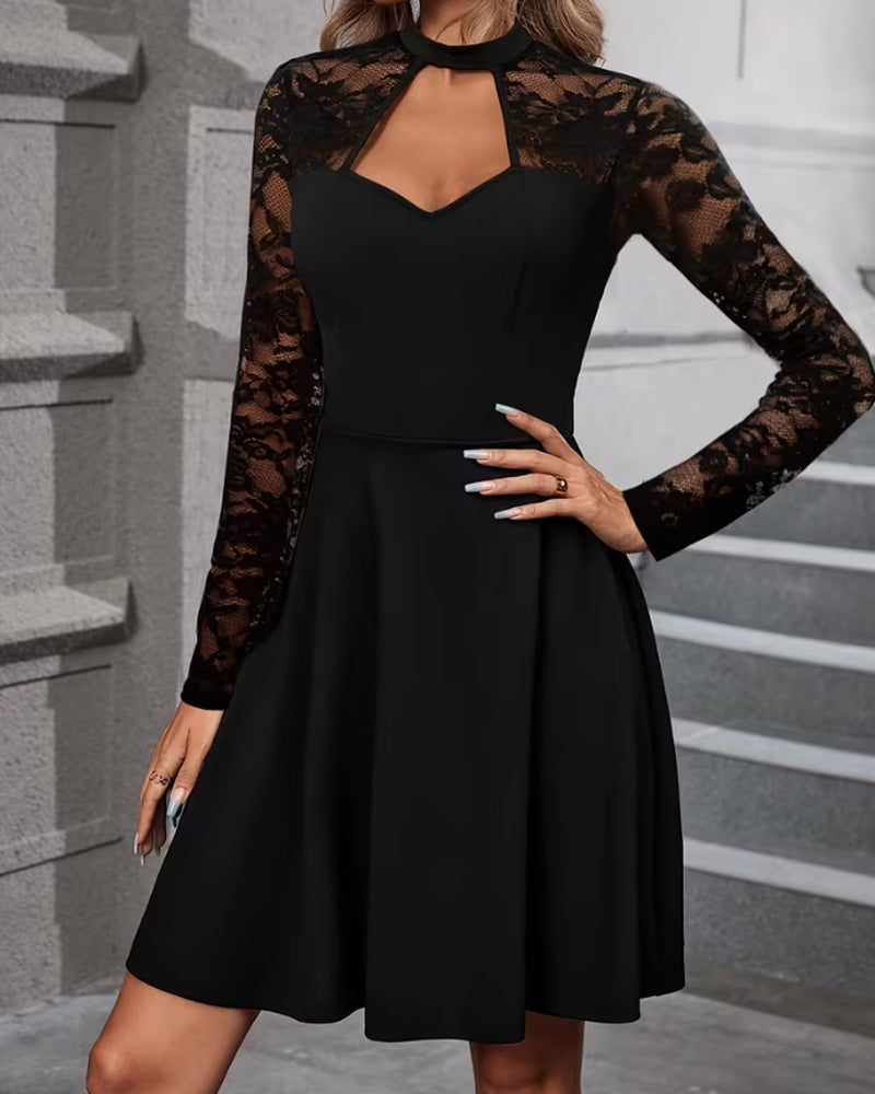 Kleid Spitze Patchwork Modisch Party