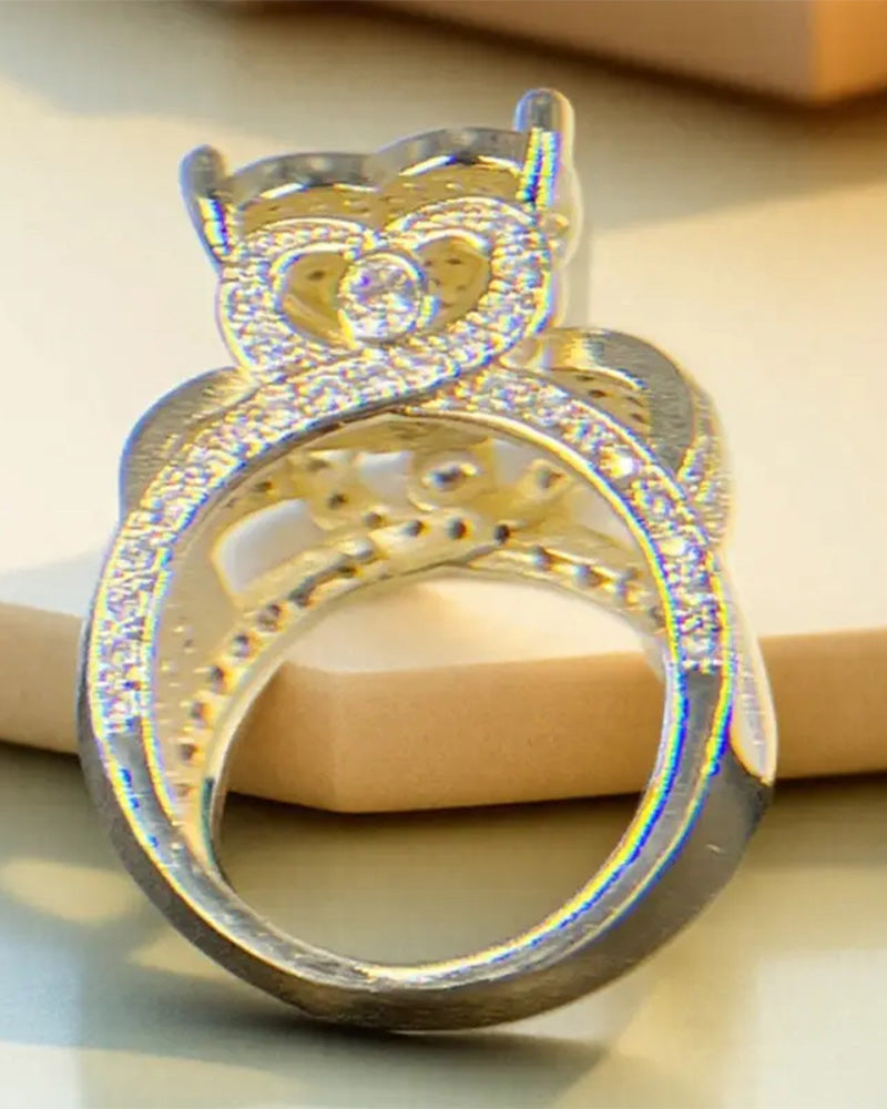 Pave Herzförmiges Ring-Set für Damen