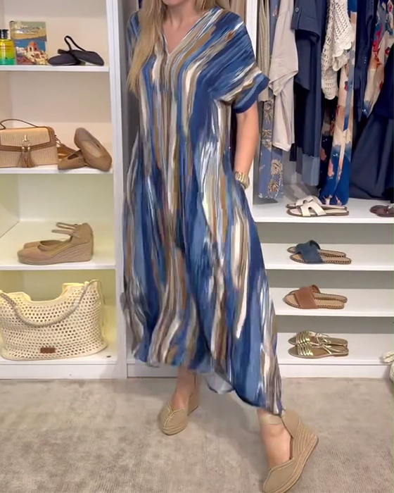 Kleid lässig locker V-Ausschnitt