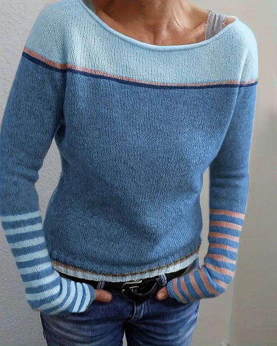 Pullover Casual Colorblock Gestreift