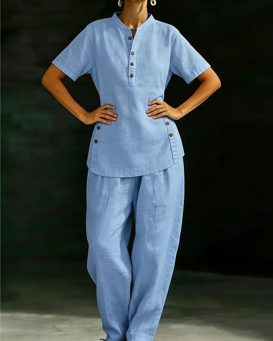 Set Baumwolle Leinen Knopf