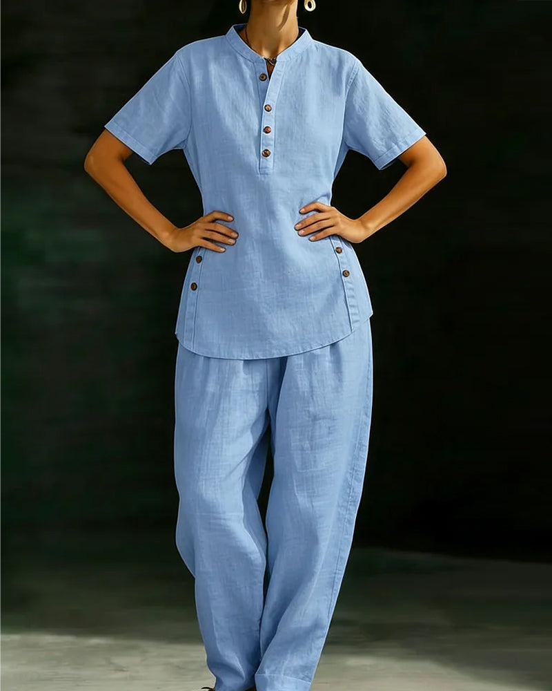 Set Baumwolle Leinen Knopf