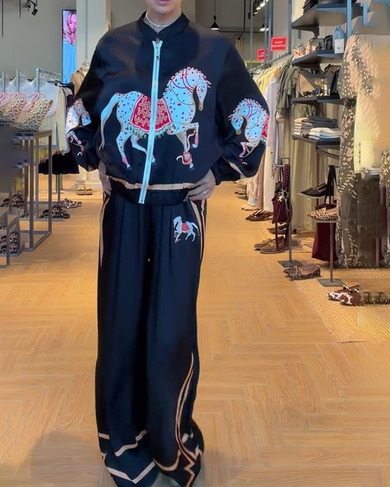 Set Kurze Jacke Und Lässige Hose