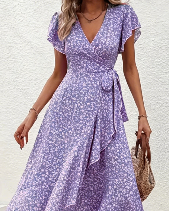 Kleid kleine Blüten binden vorne Urlaub