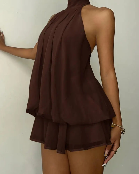 Kleid Neckholder Chiffon Mini