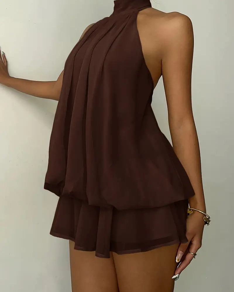 Kleid Neckholder Chiffon Mini