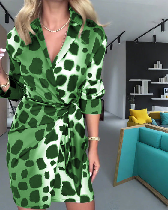 Kleid lässig schmal Leopardenmuster