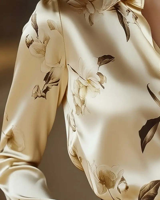 Hemd Retro Stil Blumenprint