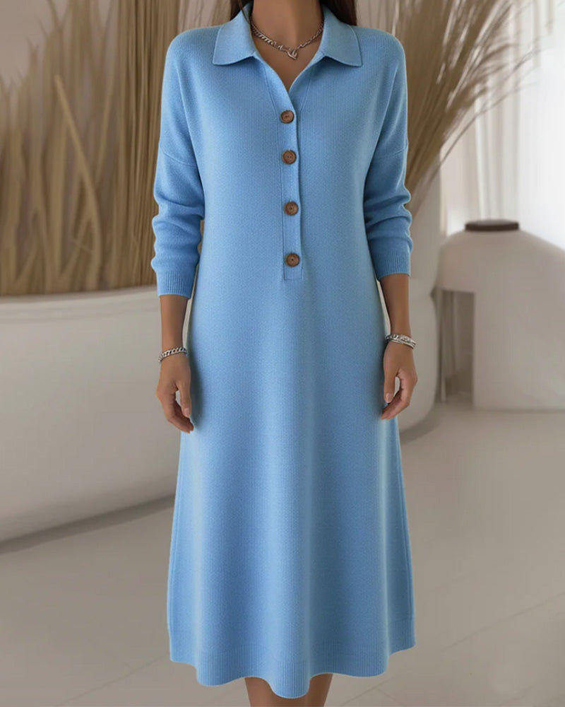 Modisches Hemdblusenkleid Mit Reverskragen