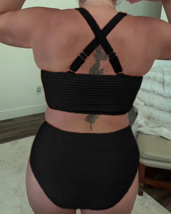 Bikini lässig einfarbig Dreieck
