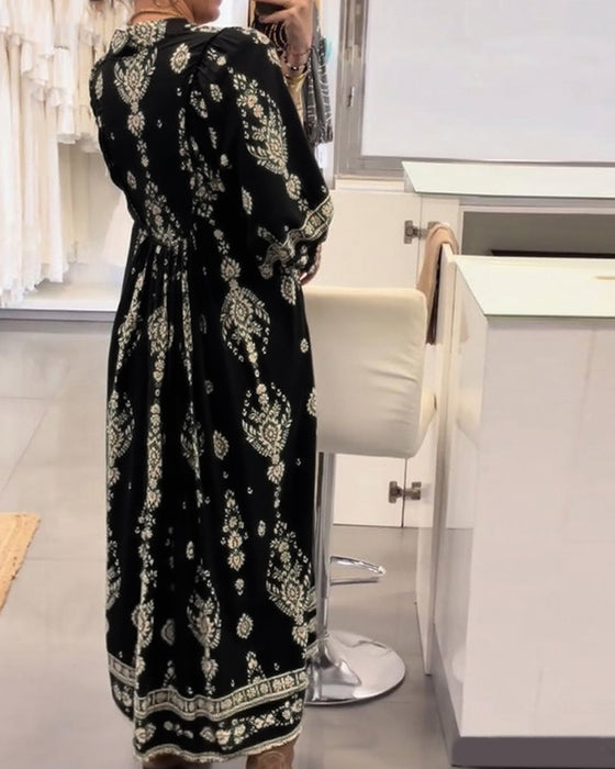 Kleid lässig Print lose Tasche