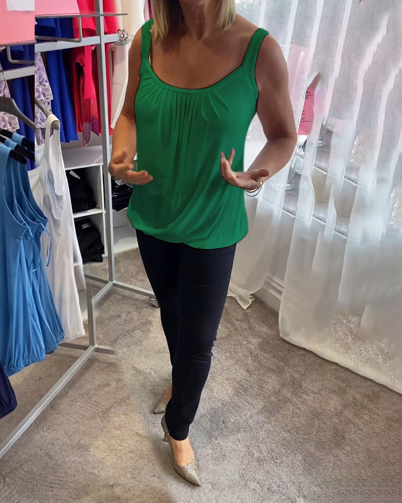 Set Lässiges, ärmelloses Oberteil mit Plissierung