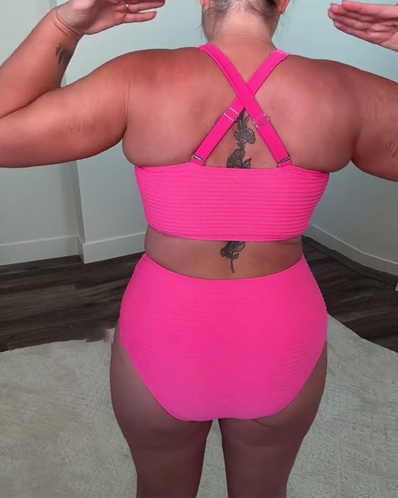Bikini lässig einfarbig Dreieck