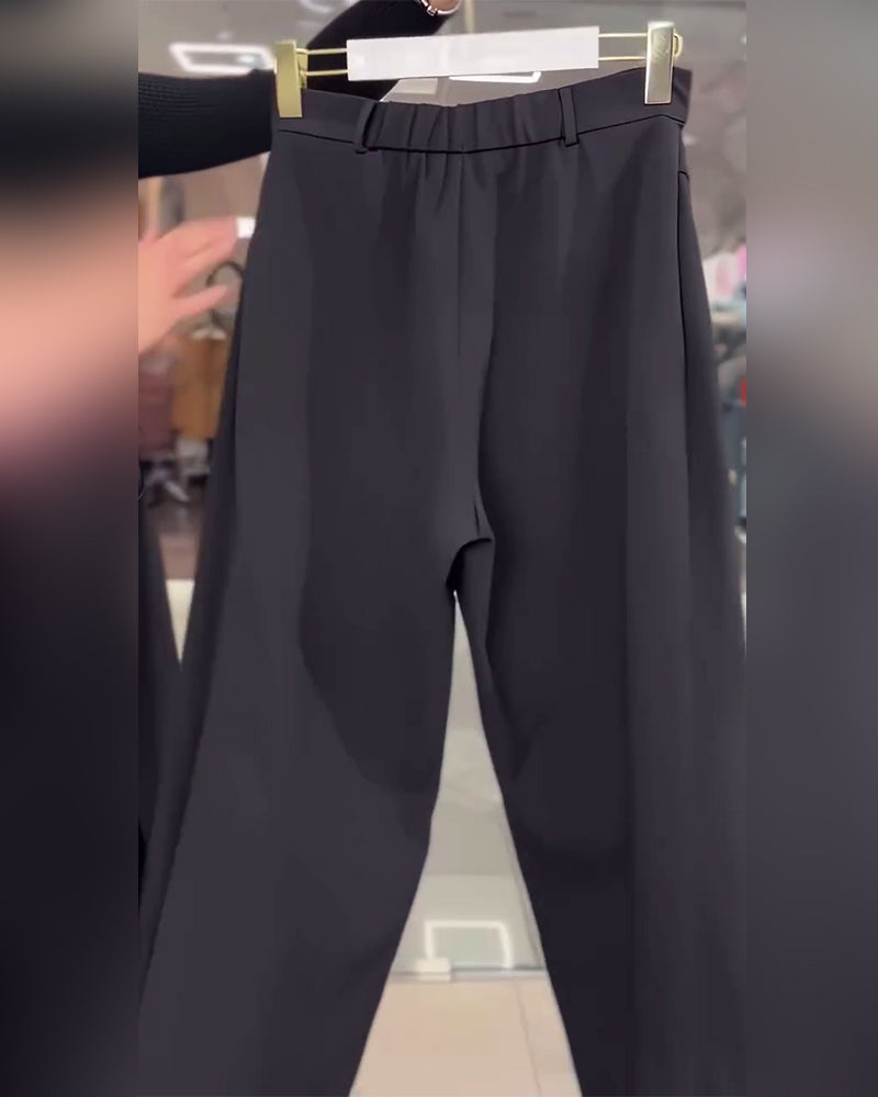 Legere Asymmetrische, Mehrlagige Hose Mit Weitem Bein