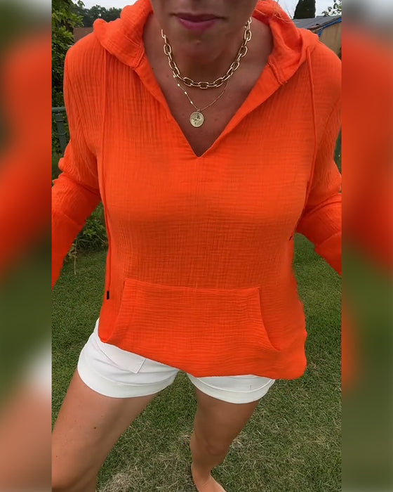 Bluse einfarbig mit Tasche Mode