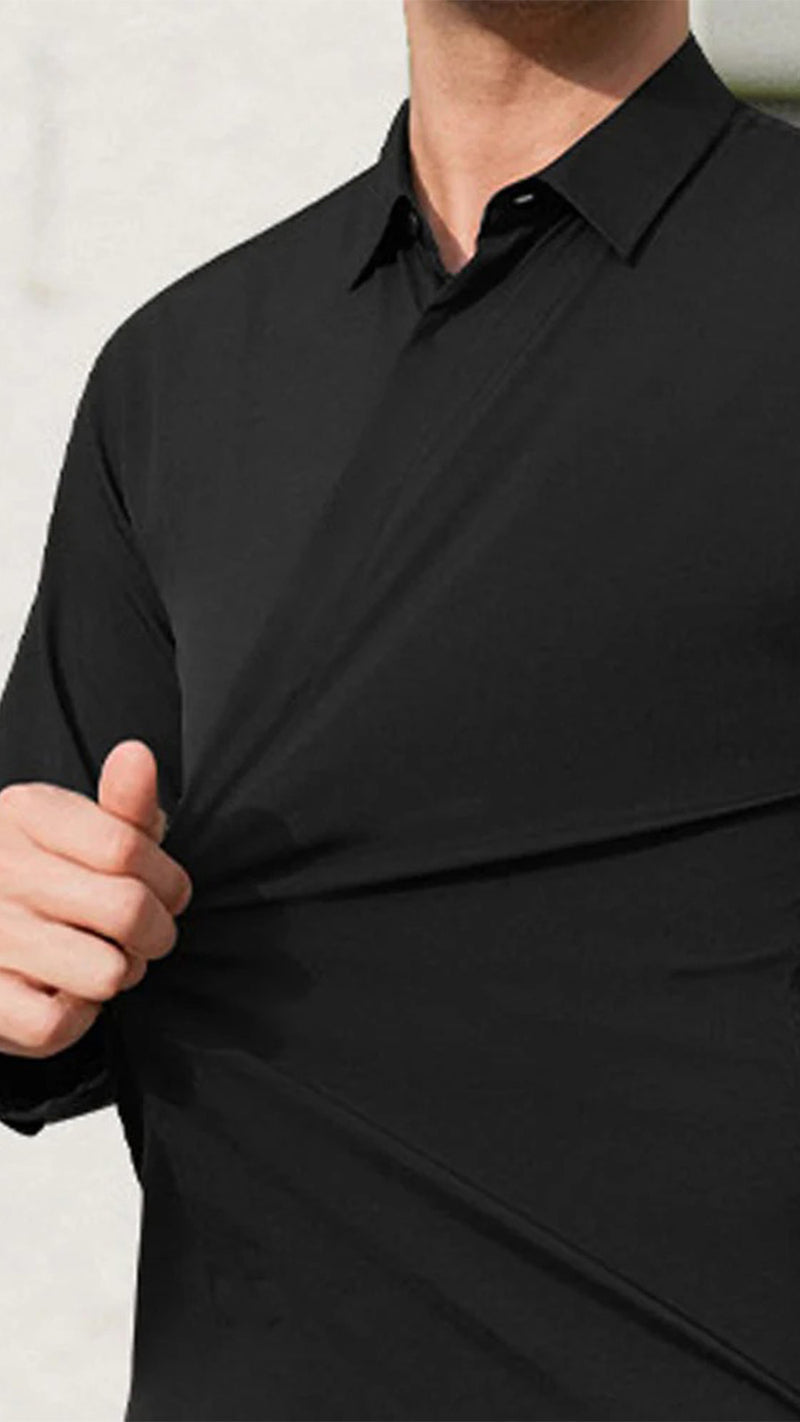 Herren Langarmhemd Uni