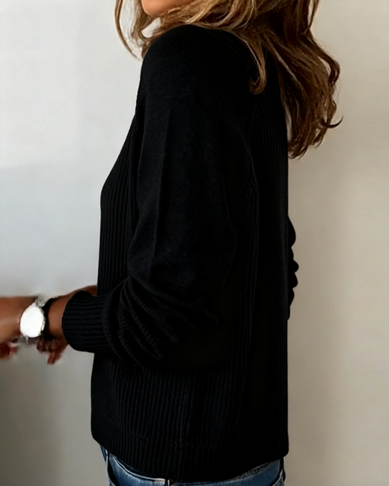 Pullover stylischer Knopf Raglanärmel